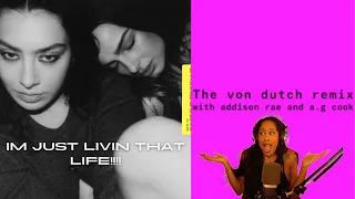Charli XCX - The von dutch remix with Addison Rae + A.G. Cook (first listen + reaction)
