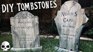 How to make Tombstones 💀 DIY Halloween Props