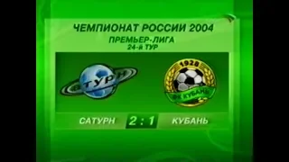 Сатурн 2-1 Кубань. Чемпионат России 2004