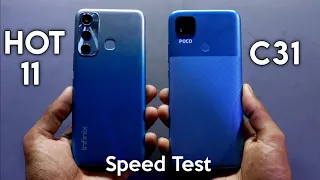 Infinix Hot 11 vs POCO C31 Speed Test in Hindi || Infinix Hot 11 vs POCO C31