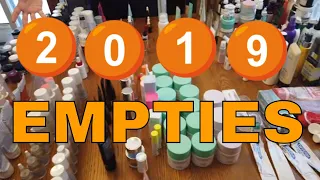 ONE YEAR of Beauty, Skincare, and Makeup EMPTIES - 2019!!!  😮😳😱 [I might have a problem]