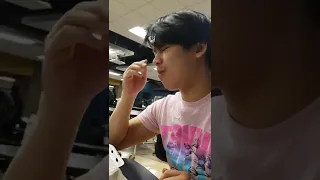 Asian boy eats expired school food and violently throws up