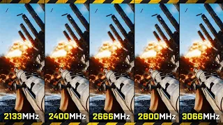 Battlefield 5 vs RX Vega 11 vs 2133MHz vs 2400MHz vs 2666MHz vs 2800MHz vs 3000MHz DDR4 RAM