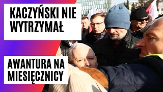 Awantura na miesięcznicy smoleńskiej! Kaczyńskiemu PUŚCIŁY NERWY, kiedy to zobaczył. MAMY NAGRANIE