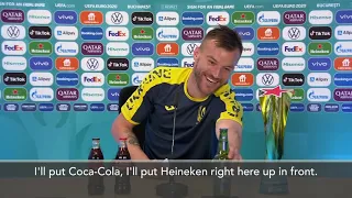 Yarmolenko unlike Cristiano Ronaldo, puts the Euro 2020 sponsors' bottles in front of him| Ukraine