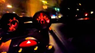 Smart Roadster Fun; night-time cockpit-view