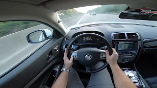 300 km/h+ Jaguar XKR 5.0L Coupé BRUTAL POV WHITOUT LIMITER!