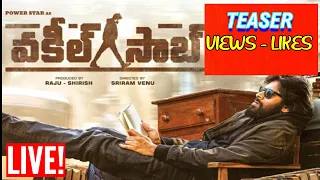 🔴 Vakeel Saab Teaser | Live Views Likes Comments Counting | Pawan Kalyan, Sruthi Hasan