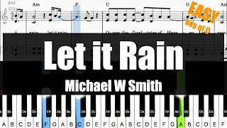 🎹Michael W Smith - Let it Rain (Key of C) | Sheet + Lyrics + Chords Piano Easy Tutorial🎹