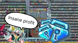 Growtopia  -  FIRST VIDEO Collecting my vend world (NUW) insane profit     !