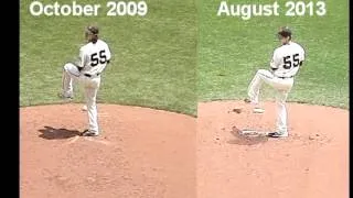 RHP Tim Lincecum pitching mechanics: 2013 vs 2009