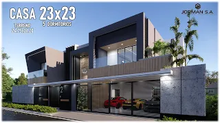 Modern House Design |23x23m 2 Storey | 5 Bedrooms Family Home