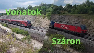 Személy és tehervonatok Száron. 4K