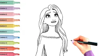 Elsa Frozen Drawing Easy | Elsa Drawing For Kids 👰🏻‍♀️💫🖌️