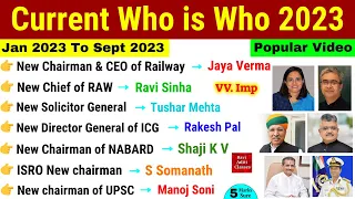 Appointments 2023 Current Affairs | Current Who is Who 2023 | Latest New Appointments 2023