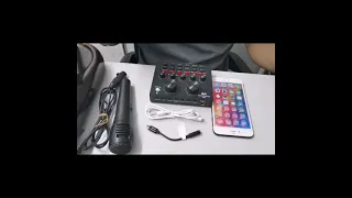 v8 sound card mobile live setup ,Facebook live,YouTube ,tiktok,online