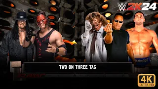 WWE 2K24 - FULL MATCH - The Undertaker and Kane vs. The Rock '01 Cactus Jack and Ken Shamrock: Raw