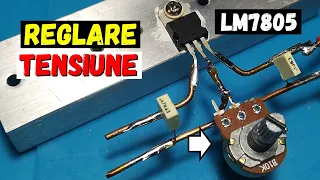 How to adjust the output voltage of an LM7805 stabilizer using a potentiometer