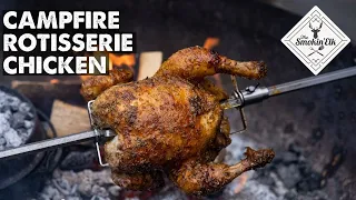 Campfire Rotisserie Chicken - Fire Cooked Chicken Using The Thuros Xtreme!