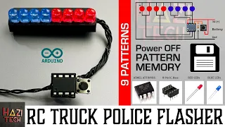 DIY RC Truck LED Police Light Flasher With Push Button Pattern Control | ATtiny85 Projects