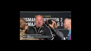 Kamaru Usman pushes Colby Covington at Press conference!