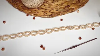 Вязание крючком ленточного кружева. Simple crochet lace. Easy to crochet tape lace