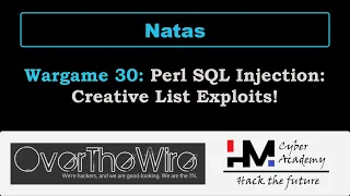 Natas 30 | Perl SQL Injection: Creative List Exploits! | OverTheWire Wargames