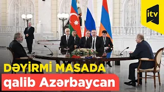 Prezident İlham Əliyev, Vladimir Putin və Nikol Paşinyan görüşü