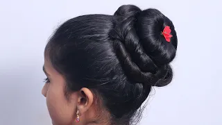 Most Beautiful Hairstyle for Wedding/party | Easy Hairstyles | Bun Hairstyle with Trick | hairstyles