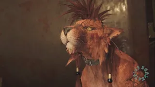 Red XIII reacts too cutely to Barret's alpha attitude