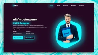 Animated Portfolio Website Using HTML And CSS Only