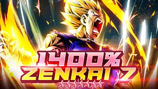 Z7, 1400%, 14* RED MAJIN VEGETA IS ACTUALLY A GOOD ZENKAI! NUKE TO VICTORY! | Dragon Ball Legends