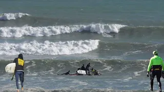 Daniel Kereopa tow surfing into big Indicator's Raglan