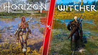 Horizon Forbidden West vs The Witcher 3 - Direct Comparison! Attention to Detail & Graphics!