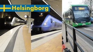 Trains & Electric Buses in HELSINGBORG C