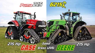 Case Puma 215 VS John Deere 6215R - [Comparison on all levels/Same gross level] - (Red VS Green)