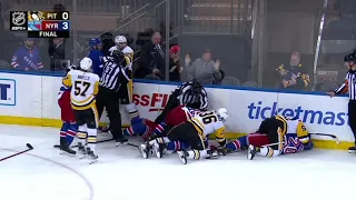 Tempers flare after Shesterkin shuts out the penguins