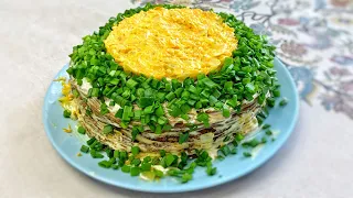 Просто, красиво и нереально вкусно! Печеночный торт-закуска (рецепт)