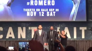 UFC Press Conference Chris Weidman Yoel Romero Staredown