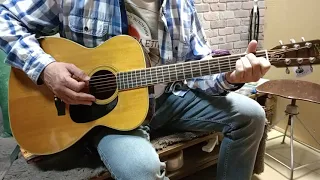 Винтажная акустическая гитара K-Country F-180 (made in Japan).