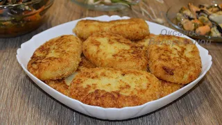 Картофельные котлеты с сыром. Potato cutlets with cheese.