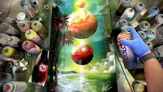 Shore of Burning Planets - SPRAY PAINT ART by Skech
