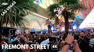 Fremont Street Las Vegas at Night [4K] 🇺🇸