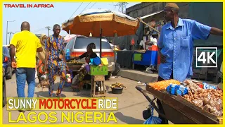 Africa 4K - Travel in NIGERIA : motorcycle drive in LAGOS mega-city to collect my driving licence