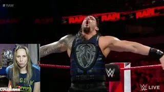 WWE Raw 9/17/18 Roman Reigns vs Baron Corbin DQ