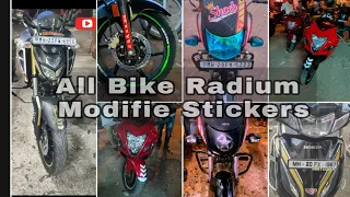 All Bike Radium Sticker #Modified/Hero HF Deluxe/Yamaha fz/Honda Shine/New Design stickers