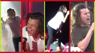 Long-haired Harry going hard while singing Where do broken hearts go