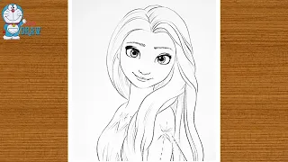 frozen 2 Elsa drawing the sketch in easy way|outline art master|drawing tutorial