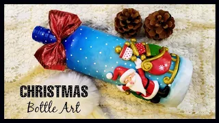 Christmas Special Bottle Art Tutorial | Christmas Decor | Christmas Craft @ColourWingsbySurabhi