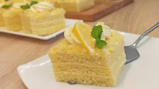 Лимонное пирожное домашнее/лимонный крем/КУРД